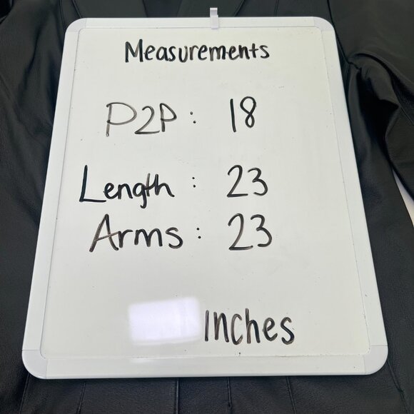 east5th Black Genuine Leather Blazer Jacket Y2K 90s Fitted Petite Small - Picture 12 of 12